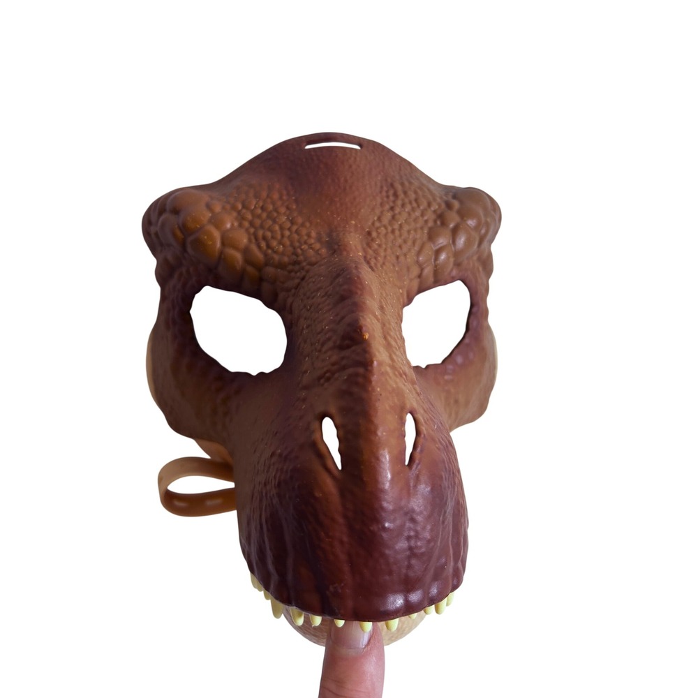 Jurassic World T-Rex Mask OS Brown Movable Jaw Dinosaur Kids